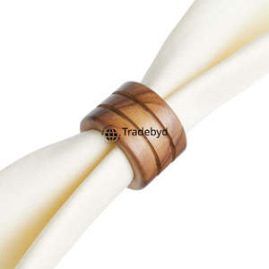 Anneaux de serviette de table en bois de qualité supérieure, classiques, durables, écologiques, pour la décoration de table, Tradebyd - Product Image 5