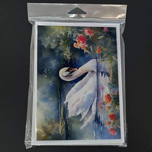 Whimsical Swan-Themed A7 Tamaño 5x7 Tarjetas de notas en blanco Paquete de 8 con sobres para saludos - Product Image 3