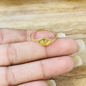 Anillo de Ojo Turco de Diseño Elegante, Anillos Bohemios de Latón para Mujer, Chapado en Oro de 18k, Anillo Minimalista de Protección Delicado para Venta al por Mayor/OEM/ODM - Product Image 6