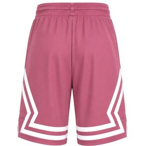Shorts de basketball personnalisés pour hommes, couleur rose poudré, avec panneaux latéraux géométriques blancs, en maille respirante, pour l'entraînement sportif et la gym - Product Image 2