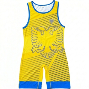 Combinaison de lutte pour homme, imprimé aigle bleu, ajustée, une pièce, séchage rapide, polyester, uniforme pour arts martiaux adultes - Product Image 5