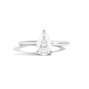 Bague de fiançailles de luxe en or massif 14 carats, style « Old Mine Pear Raised », avec diamant certifié IGI, pour anniversaire et mariage - Product Image 6