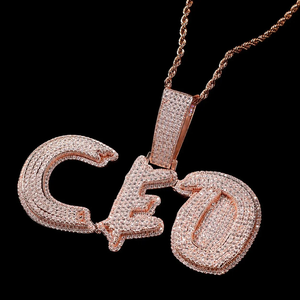 Colgante personalizado de moissanita con letra inicial, chapado en plata, estilo hip hop, para hombre y mujer, ideal como regalo. - Product Image 3
