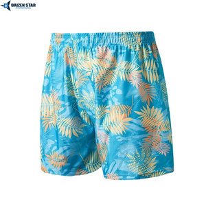 Shorts de bain pour hommes personnalisés OEM, séchage rapide, écologiques, respirants, avec cordon de serrage, en polyester, vêtements de plage - Product Image 3