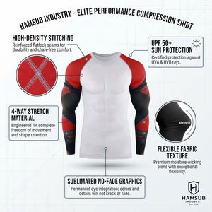 Rashguard de surf personnalisé pour homme avec protection UV, matière légère et fabrication sous marque privée - Product Image 5