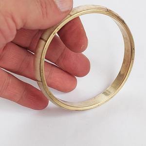 Bracelets vintage en laiton avec incrustations de os naturel, bijoux ethniques tribaux faits à la main pour femmes - Product Image 3