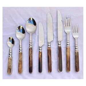 Eco Friendly Stainless Steel Vintage Wedding <b>Flatware</b> Antique Bone Handle Mirror Polish Cutlery Set Spoon Fork Knife Tableware - Product Image 1