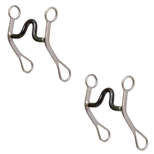 Bocado de acero inoxidable para caballo con boquilla de goma negra para equitación, bocados resistentes y ligeros para caballos - Product Image 6