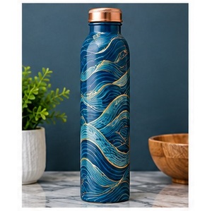 Bouteille d'eau décorative en cuivre, motif montagne orientale, portable, pour voyage, avec couvercle en cuivre - Product Image 6