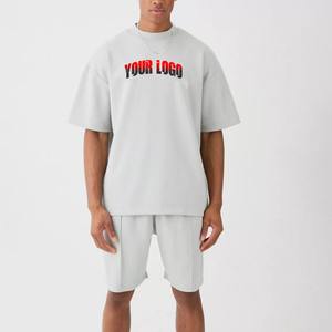 Conjunto de Pantalones Cortos Personalizados de Talla Grande, Poliéster/Algodón, Logotipo Bordado Estampado, Camiseta y Pantalones Deportivos para Hombre, Traje Deportivo de Fútbol - Product Image 4