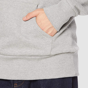 Sweat-shirt à capuche gris pour homme, manches longues, couleur unie, décontracté, pour l'automne, coupe classique, poches latérales, fermeture à cordon, 100% coton - Product Image 5