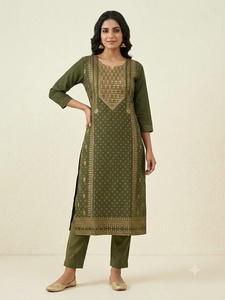 Trendy <b>Women</b> Indian Pakistani Slub Cotton Material with Jacquard Kurtisfor Casual Ethnic Wear Daily Wear <b>Kurtis</b> <b>for</b> <b>Women</b> - Product Image 5