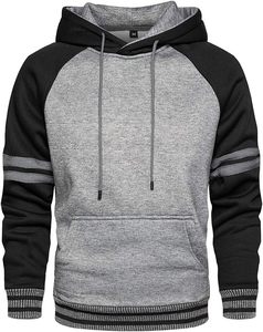 Sudadera con Capucha Negra para Hombre, Manga Larga, Color Sólido, Informal, con Cordón Ajustable y Bolsillos Laterales, de Poliéster de Peso Medio, para Otoño - Product Image 5