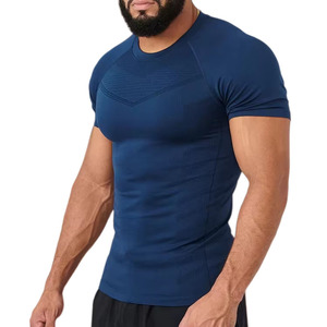T-shirt de sport pour homme surdimensionné, sans couture, léger, à séchage rapide, 100% coton, pour la salle de sport - Product Image 2