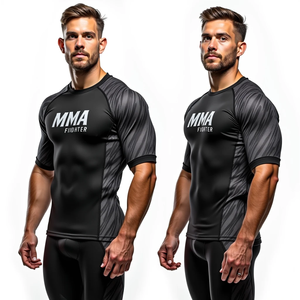 Rashguard personnalisé MMA, design personnalisé, coupe compressive, manches courtes, kimono de Jiu Jitsu, rashguard pour les séances de grappling - Product Image 3