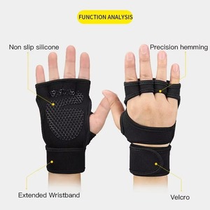 2026 Customized Neoprene Non-Slip Fingerless Half Finger Gym <b>Gloves</b> for <b>Weight</b> Lifting Workout Fitness Unisex - Product Image 2