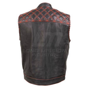 Pakistan Made <b>Slim</b> Fit Leather <b>Vest</b> New Style Leather <b>Vest</b> Modern Sleeveless Leather <b>Vest</b> For Men - Product Image 2
