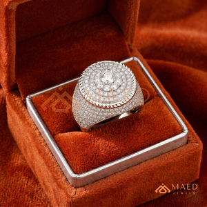 Custom 925 Sterling <b>Silver</b> Round Cluster <b>Ring</b> for <b>Men</b> Iced Out VVS Moissanite Diamond Pinky <b>Ring</b> Hip Hop Jewellery - Product Image 4