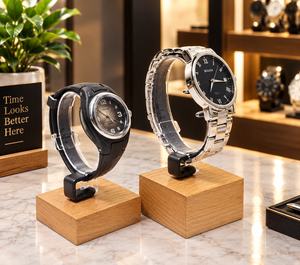 Elegant Single <b>Acrylic</b> and Wood Watch Display <b>Stand</b> | Premium Showcase for Your Timepieces - Product Image 3