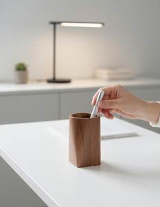 Custom Wooden Pen <b>Holder</b> with Natural Finish Desk Organizer - Product Image 2