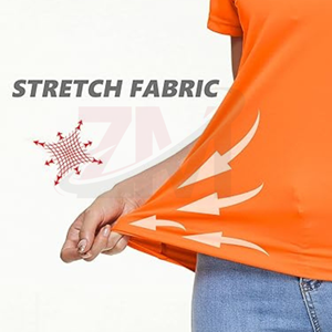 T-shirt décontracté d'été à manches courtes pour femme, en jersey de coton imprimé sur mesure avec technique de teinture unie, col ras du cou, t-shirt vierge - Product Image 4