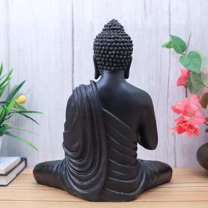 Estatua de Buda de Resina de Gran Tamaño, Ídolo de Buda Meditando para el Hogar, Ídolo de Buda Murti - (1.25 Pies) (Negro), Religioso - Product Image 2