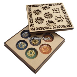 Supplier of Engraved Sanskrit Pyramid Set With <b>Chakra</b> Stone <b>Tree</b> of Life Gift Box - Product Image 3