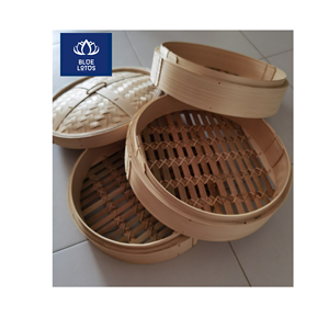 LIVRAISON IMMÉDIATE Cuiseur vapeur en bambou écologique, sûr et propre, ustensile de cuisine en bois pur, idéal pour la cuisson à la vapeur des raviolis et du riz - Product Image 1