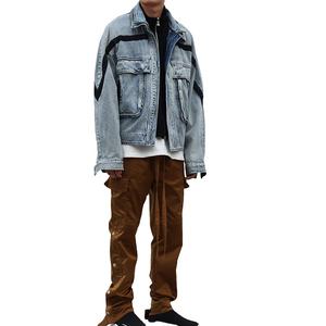 Veste Jeans Personnalisée en Gros Street Wear Vol Hommes Rip Denim Veste en Vrac Marque Casual Mode Hommes Manteau 2026 HI - Product Image 3