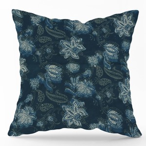 ปลอกหมอนอิงผ้าฝ้ายสีครามสไตล์มินิมอล ลายบล็อกพิมพ์มือ ตกแต่งโซฟาทันสมัย ผู้ผลิตส่งออก - Product Image 5