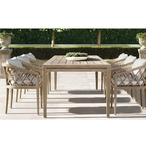 Mesa rectangular de madera de teca con un estilo moderno y sencillo, adecuada para uso en exteriores, de buena calidad y duradera. - Product Image 6