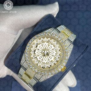 Montre de luxe Charm Jewels en acier inoxydable, boîtier de 40 mm, mouvement mécanique analogique, verre cristal, montre de mode pour homme, date automatique - Product Image 4