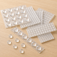 Pads de protection transparents en PVC demi-rond pour porte vitrée, amortisseurs de chocs, protection de surface 8x2.2mm