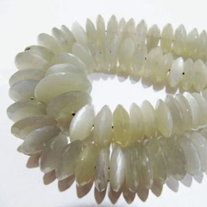Cuentas facetadas de piedra lunar gris natural en forma de disco graduado de 8-14 mm, corte alemán, hebra de 8 pulgadas de largo - Product Image 4