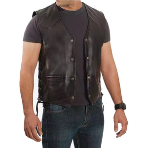 Gilet de moto en cuir de haute qualité, détails personnalisés, vêtements de motard robustes pour longues balades, best-seller pour les motards, gilets en cuir. - Product Image 5