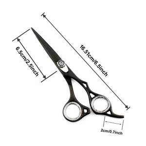 Ensemble de ciseaux professionnels pour la coupe des cheveux avec peigne, lame en acier inoxydable 440C, lame tranchante, manche long, pour droitiers, usage en salon - Product Image 3