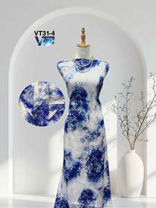 Tela de Chifón Jacquard Floral Viet Thang, 100% Poliéster, Ligera, Tejida, Transpirable, 60GSM, 150/160cm, Modelo 8936, para Mujer - Product Image 1