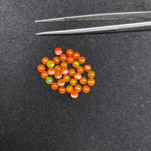 อัญมณีหลวมทรงหลังเบี้ยทรงกลมเรียบสีส้ม6มม. โอปอลจากเอธิโอเปียธรรมชาติขายส่ง - Product Image 1