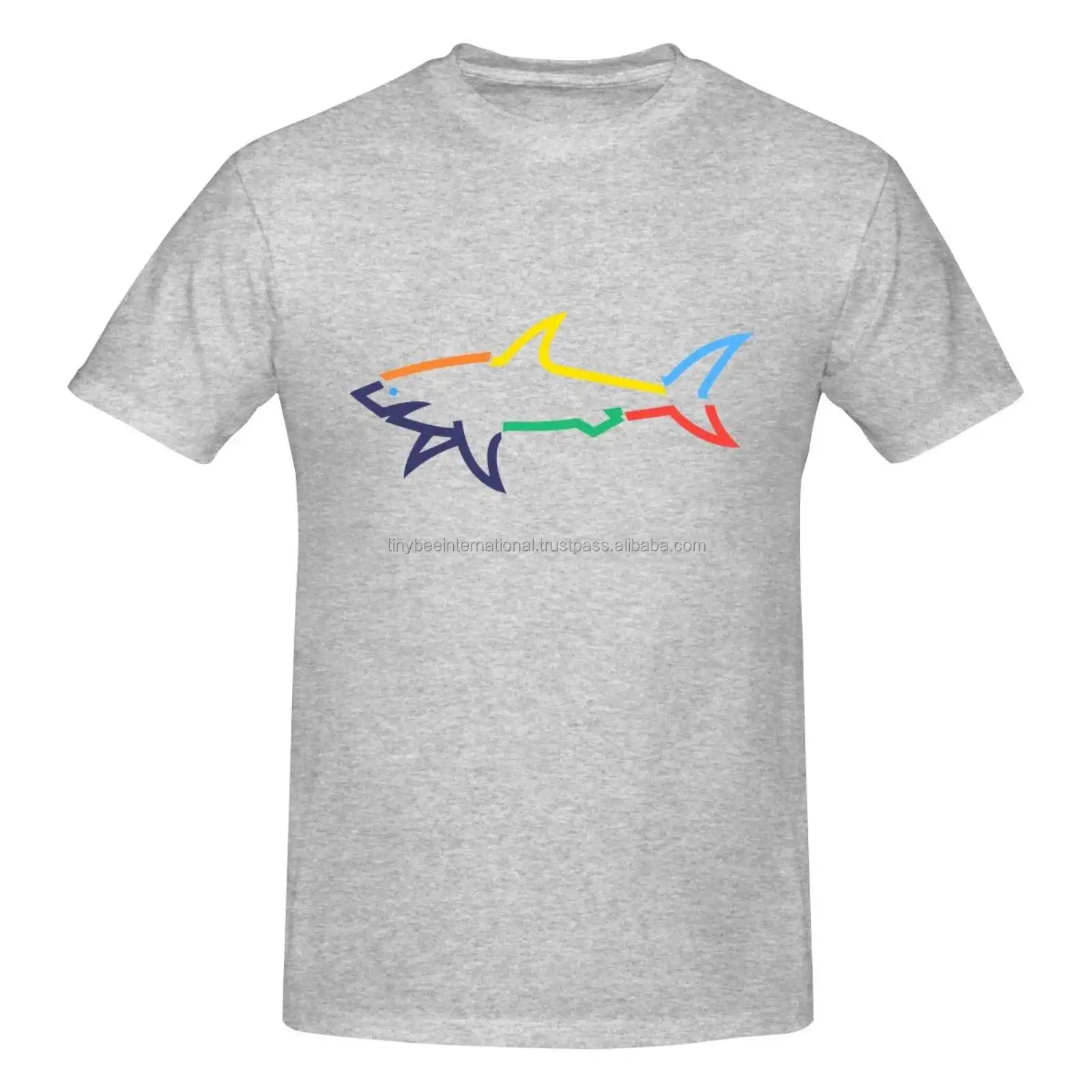 T-shirt homme ample musculation Fitness sport couleur requin Paul Tee T-Shirt coton/fibre de bambou grande taille couleur unie