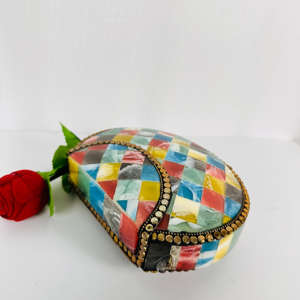 Bolso indio moderno de resina con escultura pulida, bolso de noche de Color mármol múltiple, bolso de mano de fiesta con tirantes de estilo antiguo para mujer - Product Image 5