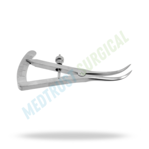 Castroviejo Caliper Curved Surgical Measuring Instrument 20mm Range 7cm Stainless Steel Ophthalmic Tool - Product Image 3