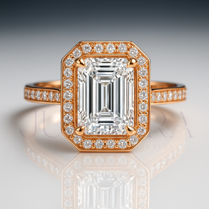 925 <b>Silver</b> Premium Design 14k Rose Gold Engagement <b>Ring</b> Classic Proposal <b>Ring</b> With <b>Emerald</b> Cut Moissanite Diamond Wedding <b>Ring</b> - Product Image 1