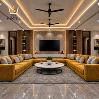Ensemble de meubles de salon Vantel, canapé et table basse de luxe pour l'hôtellerie et les propriétés en location