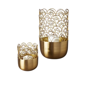 Cylinder Candle Holder Set With Clear Glass And Gold Metal Base For Home Decoration Drawing Room Decor Candle Holder - Product Image 5