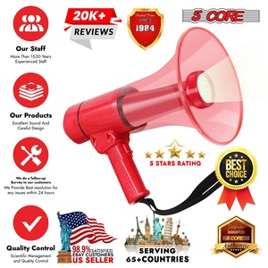 50W Waterproof Professional Portable <b>Megaphone</b> with 5 Cores 800-Yard Range Flashlight Siren Voice Amplifier for Cheerleading - Product Image 6