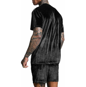 Ensemble chemise et short brodés RABUSH SPORTS en velours uni 100 % laine respirante de haute qualité pour homme – Pull doux d'été - Product Image 1