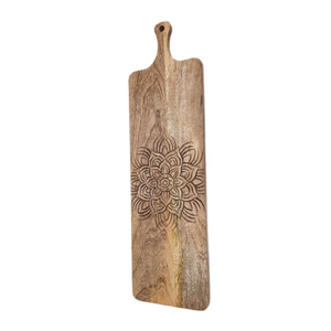 Tabla de Cortar Redonda de Madera Axivo con Asa, Bloque de Cocina de Madera Natural con Vetas, 11x5.1 pulgadas, Grosor de 0.6 pulgadas - Product Image 3