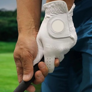 Gants de golf pour hommes en cuir Cabretta de qualité supérieure, antidérapants, respirants, durables, blancs, pour le sport et les activités de plein air, avec logo personnalisé, élégants - Product Image 4