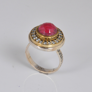 925แหวนพลอย CZ ทับทิมเงินสเตอร์ลิงสำหรับสุภาพสตรีสไตล์โบฮีเมียนครบรอบแต่งงานปาร์ตี้เครื่องประดับการตั้งค่าหนามเตย - Product Image 4