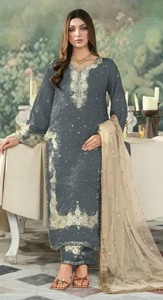 Traje Jimmy Cho Semisellado con Bordado y Lentejuelas para la Colección de Trajes Indios y Pakistaníes - Product Image 5